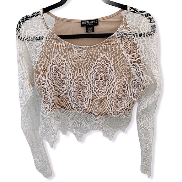 ๐SOLD ON DEPOP - White Lace Long Sleeve Top - Picture 6 of 6